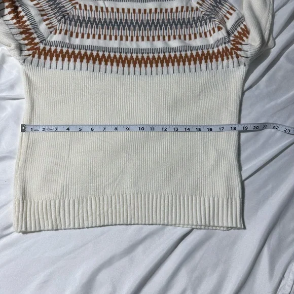 Pink Martini Cowl Neck Sweater Cream Brown and Grey Size Large - Picture 12 of 15